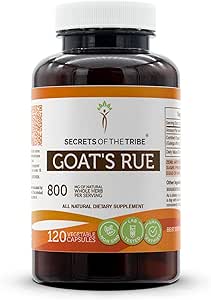 Secrets de la Tribe Goat's Rue 120 Capsules, 800 mg, Goat's Rue (Galega officinalis) Herbe séchée (120 Capsules)