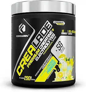 Forzagen CREA-Lade 35 portions, Monohydrate de créatine premium avec des électrolytes aromatisés Lemonade Paradise