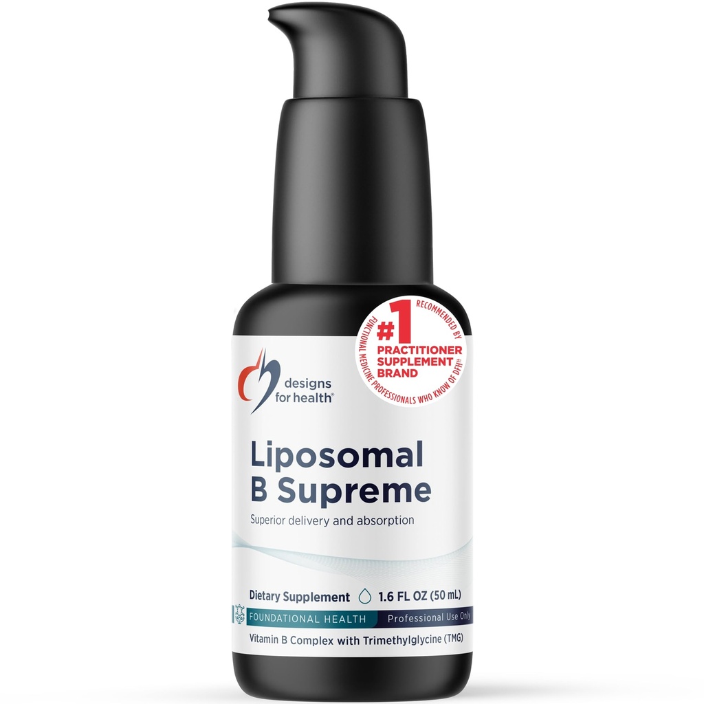 Conceptions pour la santé Liposomale B Supreme - Complexe Vitamine B liquide avec Absorption Supérieure - Folate, Vitamine B12, B6, Biotine, TMG + Plus - Pompe de livraison orale avec Arôme d'agrumes (50 portions / 1,7oz)