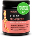 LEGION Pulse Pre Workout - All Natural Nitric Oxide Preworkout Drink to Boost Energy, Creatine Free, Naturally Sweetened, Beta Alanine, Citrulline, Alpha GPC (Peach)