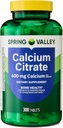 Supplément alimentaire de Citrate de calcium de Spring Valley, 600 mg, 300 Nombre. - New Look