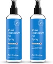 Spray d'huile de magnésium pur 12oz (2 pack) – Spray de magnésium biologique USP, Glycinat de magnésium topique, huile de magnésium pour pieds, corps, muscles et crampes de jambes – Fabriqué aux États-Unis