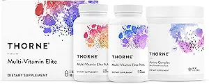 THORNE - Multi-Vitamine Elite AM & PM (180 Capsules) & Complexe Amino (Berry, 8 Oz) Bundle - Soutient la production d'énergie et la performance athlétique - Gluten, laiterie et sans soja