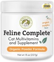 Pumpkine biologique complète Feline - 8 Oz - Poudre multivitamine et probiotique pour chats - Alimentation naturelle pour chats et soutien digestif