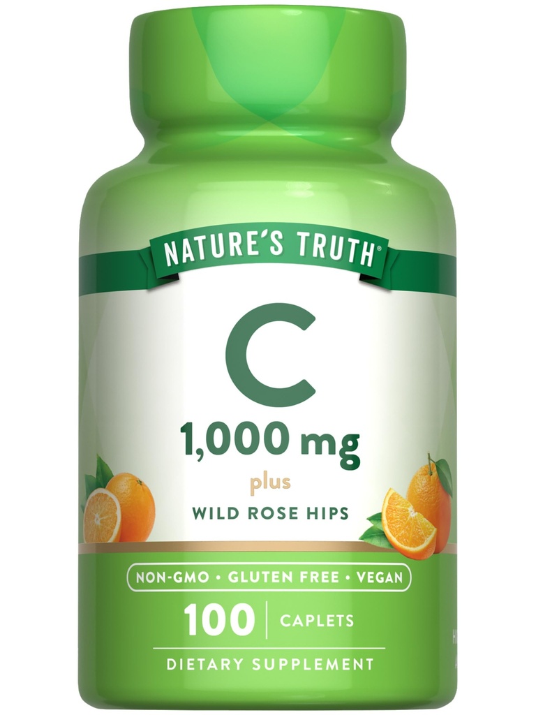 La vérité de la nature Vitamine C 1000 mg avec des hanches roses 110 Caplets