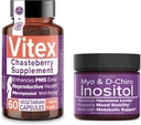 Rose intime Économisez 10% sur l'équilibre hormonal et le bien-être de la reproduction – Supplément de Chasteberry de Vitex + Poudre d'inositol de Myo & D-Chiro pour PCOS et soutien menstruel