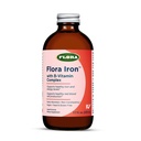 Flora Iron - Supplément en fer liquide végétalien avec des vitamines B - Offre le soutien des globules rouges et de l'énergie - Sans levure et sans gluten - Delicious Fruit Juice Base - 7,7 fl. oz. Bouteille en verre