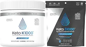 Poudre d'électrolyte Hi-Lyte K1000 non aromatisée + sachets de poudre d'électrolyte Keto S1000