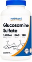 Nutricost Glucosamine Sulfate 1500mg, 240 Capsules - 750mg Par Capsule, Sans gluten, Non-OGM