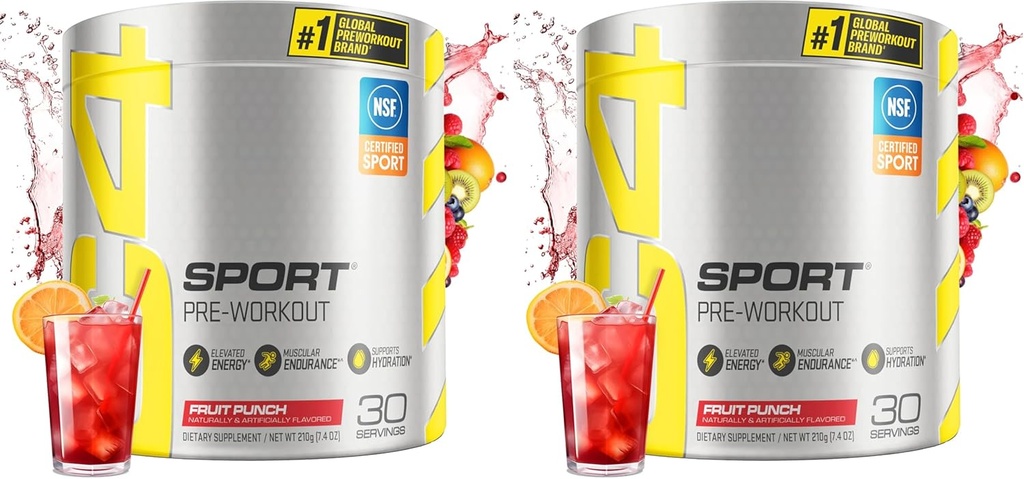 Cellucor C4 Sport préentraînement punch de fruits en poudre - NSF certifié pour le sport.