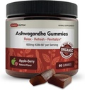 KSM-66 Gummies Ashwagandha - 600mg Extrait de racine biologique par portion - Delicious Natural Apple-Berry Flavor.