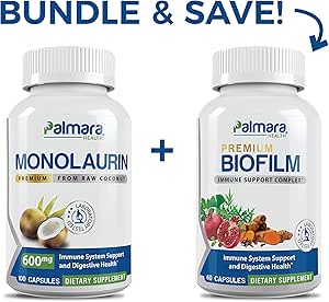 Palmara Health Premium Monolaurin 600mg + Complexe Biofilm
