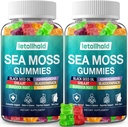 Gummies de la Mousse de Mer - Irish Sea Gummies avancé pour les adultes avec Ashwagandha Bladderwrack & Burdock Root pour les soutiens Immune,Energy - 60 Vegan Gummy,2PCS
