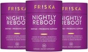 FRISKA Enzyme de redémarrage nocturne et probiotiques supplément, favorise une meilleure digestion et le sommeil, soutient la santé Gut pour les hommes et les femmes, Mélatonine, Camomile, 90 Capsules