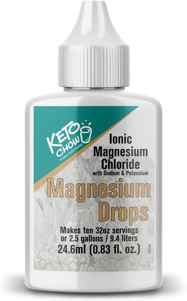 Keto Chow Ionic Chlorure de Magnésium Supplément gouttes de l'Utah fournit Magnésium, Elestrolytes & Trace Minerals Le corps a besoin de l'Utah's Great Salt Lake.
