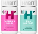 Habit in Sync Bundle - Multi femme (60 capsules) + Supplément de soutien PMS (60 capsules), soutient la santé générale et le bien-être, favorise une humeur saine, non OGM