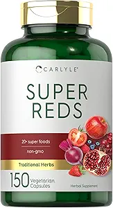 Carlyle Super Reds Capsules de 150 comtes Supplément Superfoods de Végétarien et Non-OGM