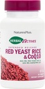 NaturesPlus Actifs à base de plantes Riz de levure rouge 600mg & CoQ10 100mg, libération prolongée - 30 comprimés végétaliens - supplément de puissance maximale, antioxydant - végétarien, sans gluten - 30 portions