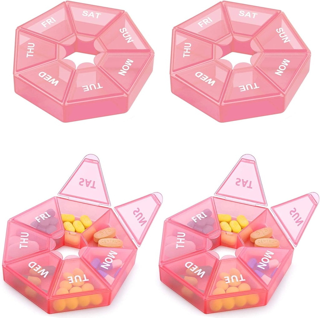 Organisateur hebdomadaire Grande boîte à pilules de 7 jours Organisateur Daily Medicine Case for Vitamine Fish Oil Pills Suppléments Arthrite Friendly
