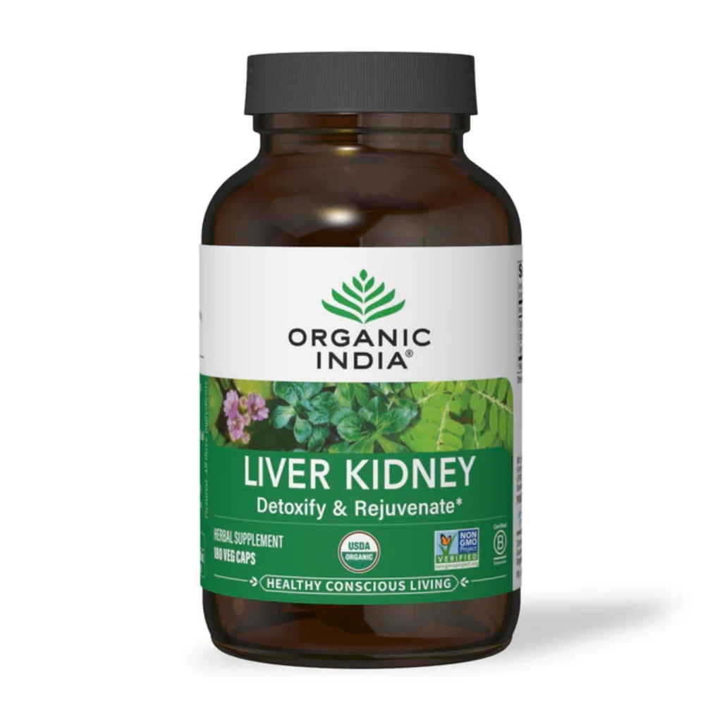 ORGANIQUE INDE Nettoyage du foie et du rein Réparation de détox - Supplément à base de plantes - Nettoyer et rajeunir, soutient la fonction saine du foie et du rein, Vegan, USDA certifié biologique, non-OGM - 180 capsules