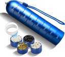 Organisateur hebdomadaire de pilules, boîte à pilules de 7 jours extra grande capacité, contenant de support de pilules, compartiment étanche et grand pour la détention de suppléments, vitamines, huile de poisson et médecine (bleu)