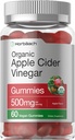 Horbäach Organic Apple Cider Vinegar Gummies | 60 Gummies | Vegan, Non-GMO & Gluten-Free Supplement | USDA Organic ACV | Apple Flavor