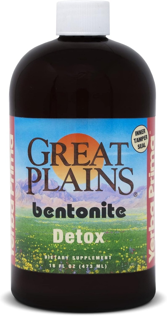 Yerba Prima Liquid Great Plains Bentonite Clay - de l'ancien frêne volcanique - supplément minéral naturel
