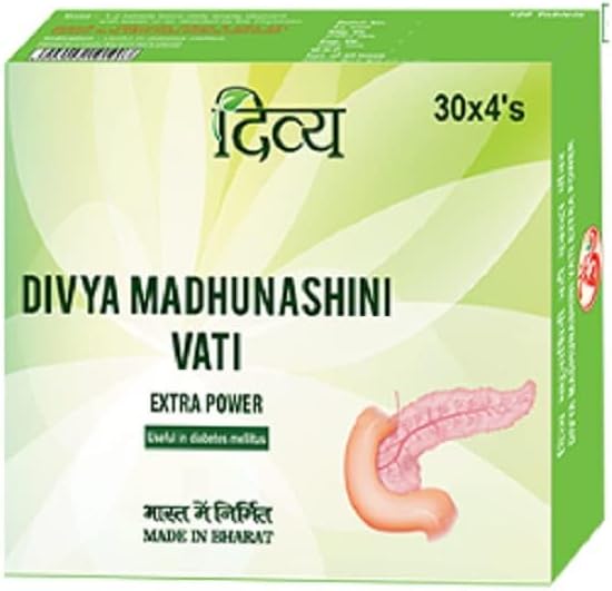 Patanjali Divya Madhunashini Vati Puissance supplémentaire - 120 Tab (30tab x 4)