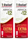 MediNatura T-Relief Crème Extra Strength Arnica +12 actifs naturels de soulagement pour la douleur du dos Douleurs musculaires articulaires et étourdissement, corps entier soulagement rapide d'action pour les femmes et les hommes - 3 oz (2 pack)