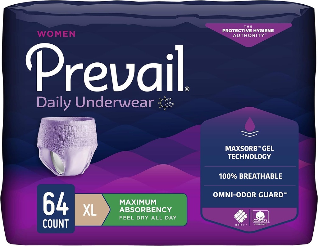Prouvé prévapeur de X-Large Pull-Up de , Femmes € TM Incontinence Sous-vêtements de protection , Absorbance maximale , 64 Compte