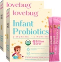 LOVEBUG Probiotiques pour nourrissons 0-6 mois - USDA Probiotiques biologiques pour bébés, soutient le gaz bébé, le colique, la diarrhée et le soulagement de la constipation nouveau-né, sans allergène et sans sucre, poudre sans goût, 60 pack