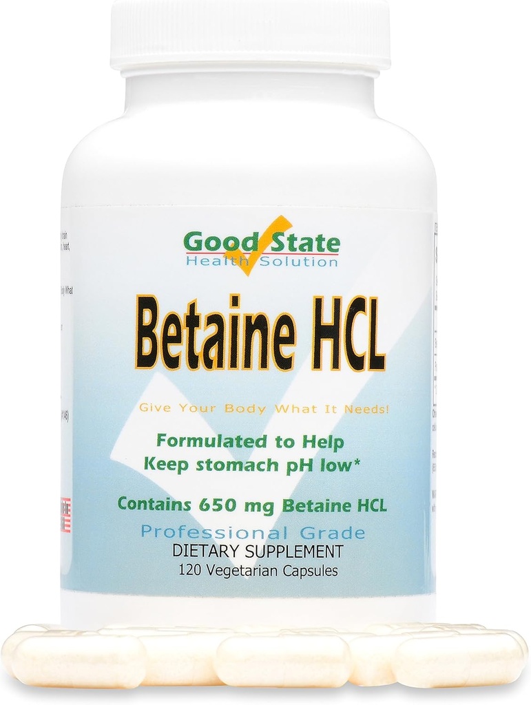Bon état - Betaine HCL - (120 gélules de légumes)