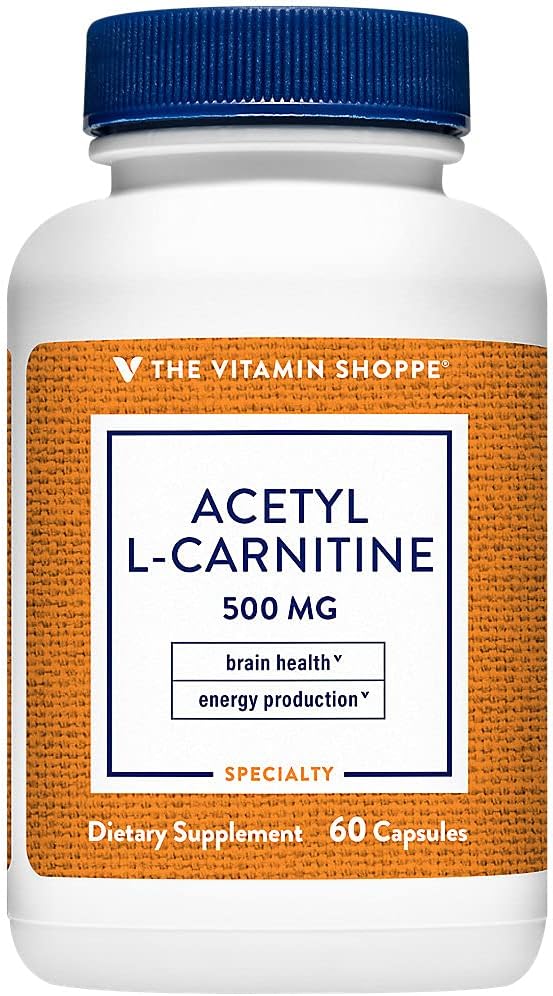 La vitamine Shoppe acétyl-L-Carnitine 500mg – soutient la santé cérébrale et la fonction mémoire, favorise la production d'énergie – CarnipureTM offre une forme la plus pure de L-Carnitine (60 capsules)