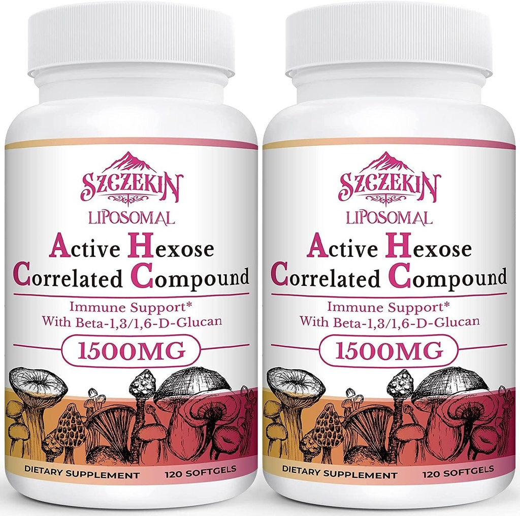 1500mg Liposomal Active Hexose Correlated Supplement,240 Soft Gels Beta-Glucans with Natural Mushroom Extract, Immune System, Liver Function, Maintain T-Cell & Killer Cell Activity