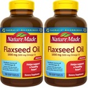 Huile de lin de nature 1000 mg, supplément alimentaire pour le soutien de la santé cardiaque, 180 softgels (paquet de 2)