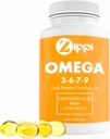 Zippi Omega 3-6-7-9 Camelina Softgels - supplément acide gras Omega 3-6-7-9 basé sur la plante. Aide à soutenir le cerveau, le foie, l'appareil cardiovasculaire, l'immunité et la fonction articulaire