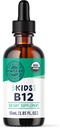 Vimergy Kids Organic Liquid B12 – Promotion du développement physique et de la fonction cognitive* – Soutien immunitaire à absorption rapide* – USDA Organic, Vegan, Non-OGM – 55 mL