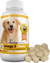 Amazing Omega 3 pour les chiens - Omega 3 Huile de poisson pour les chiens Supplément pour le soulagement de la peau démangeaison pour la peau sèche et les taches chaudes et manteau de Shedding avec l'EPA et les acides gras DHA - 120 Bacon Flavor Chews