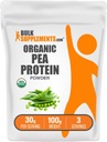 BulkSupplements.com Poudre de protéines organiques de pois - Poudre de protéines végétales et végétales - Sans aromatisants et sans gluten, 30g par portion, 100g (3.5 oz) (paquet de 1)