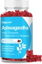 Gummies Ashwagandha avec L-theanine, supplément de racine Ashwa Gummy pour les femmes hommes, 60 Gummies mixtes aromatisés Berry