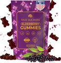 TrueSeaMoss Sea Moss Elderberry Gummies pour les adultes et les enfants – avec la racine de Burdock, Bladderwrack et Magnésium – Vegan, formule non OGM – Fabriqué aux États-Unis – 60 Gummies