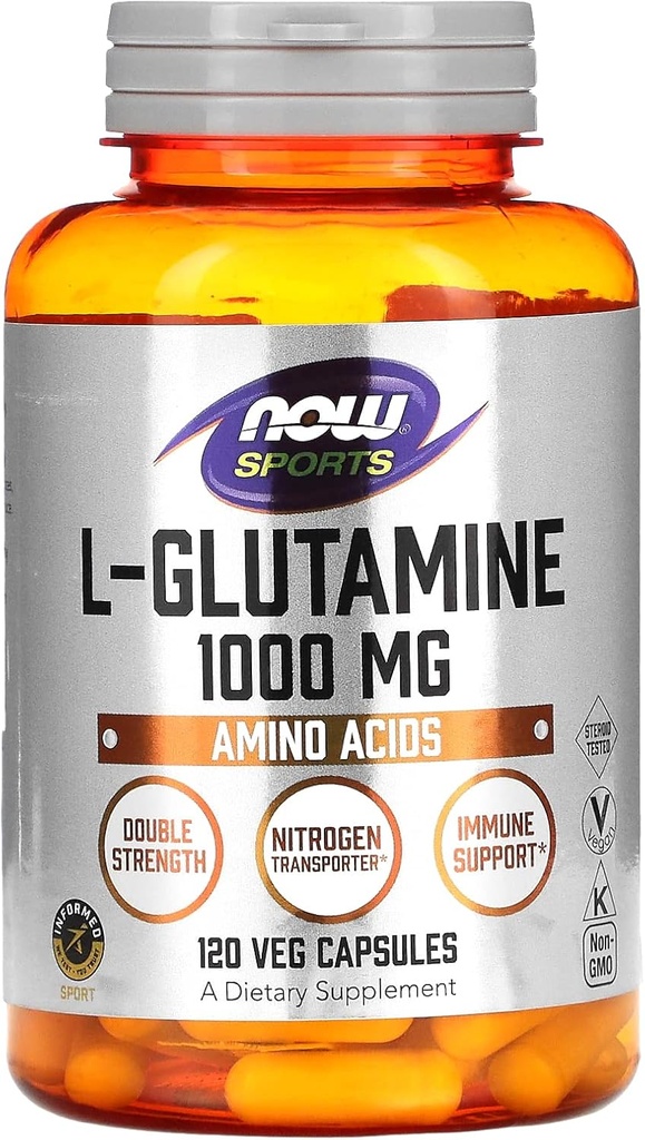 MAINTENANT Foods Sports, L-glutamine, 1000 mg, 120 capsules de légumes