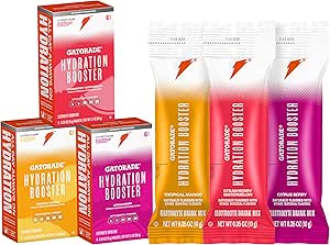 Booster d'hydratation Gatorade - Tous les 3 arômes (Melon d'eau, Mangue tropicale, Berry d'agrumes)