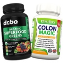 Les suppléments de légumes et de légumes bio Superfood Greens & Fruits - Colon Cleanse Detox Formula for Intestinal Bloating - Green Veggie Powder Blend Légume Foods & Constipation Relief Supplément Gut, Belly, Stomach