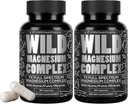 Aliments sauvages Supplément complexe de magnésium avec 7X formes de haute absorption, spectre complet, digestion facile de 500mg Glycinate, Bisglycinate, Malate, Orotate, Citrate, Taurate de 90 Capsule (paquet de 2)