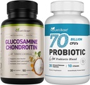 Glucosamine de base de la nature Chondritine + Probiotiques 70 milliards UFC