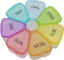 Organisateur hebdomadaire de la ronde des pilules de 7 jours, Pilule de grande taille ShysTech Case 1 fois par jour pour les pilules/médication/Suppléments/vitamine (multicolor)