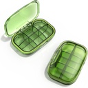 6 Compartiment Travel Pill Box, Pill Organizer Humidure Proof Pill Case, Petite Pill Box pour la purée de poche, Daily Portable Medicine Vitamine Box, Fish Oil Box, Supplement Box(Green)