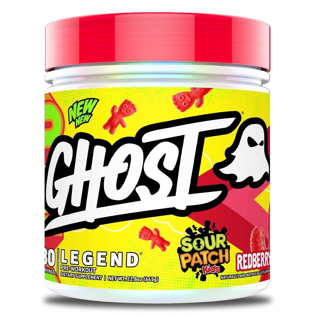 GHOST Légende Poudre de pré-entraînement, SPK Redberry - 30 portions – Pré-entraînement pour les hommes et les femmes avec Choline, L-Citrulline, et Beta Alanine pour l'énergie et Focus