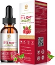 Lukaree Vitamine B12 gouttes sublinguales Vegan B12 Vitamines Liquid-Full Spectrum-Methylcobalamine, Adénosyl & Hydoxy B12, pour l'énergie, Focus, Mood & Immune Support- 2 mois d'approvisionnement, 2 fl oz